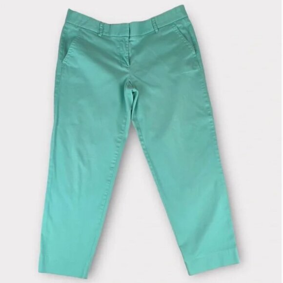 J. Crew City Fit Stretch Ankle pants Women's Size 2 Mint Green Cotton Spandex St - Picture 2 of 10